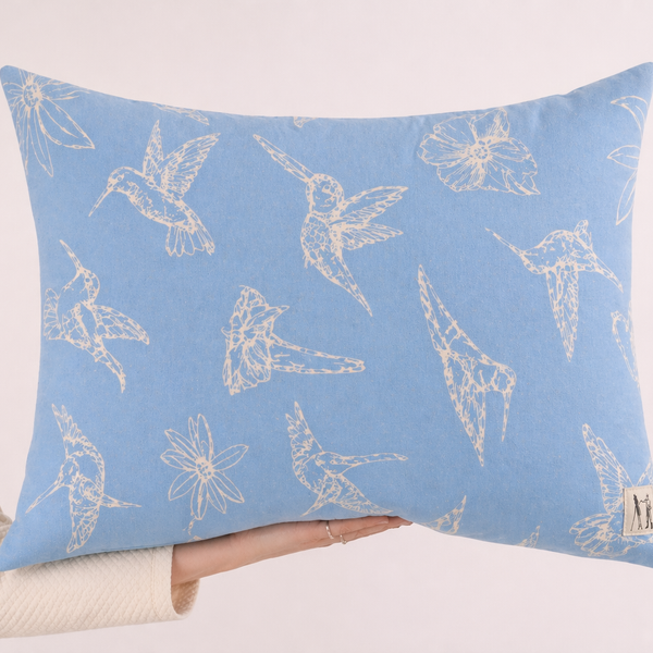 NEW Large Hummingbird Pillow (Coastal Blue)