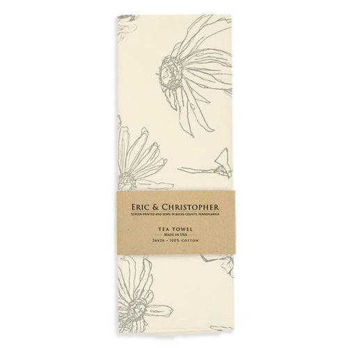 Floral Tea Towel (Driftwood Grey)