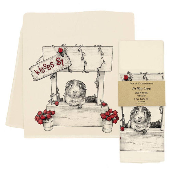 Valentine's Day - Kisses Tea Towel