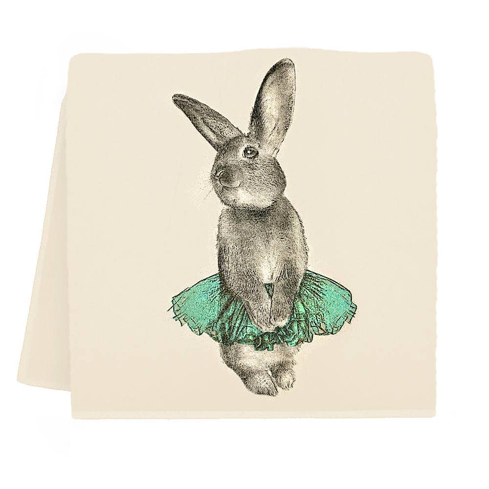Bunny Tutu Tea Towel - Blue