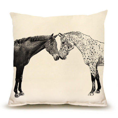 Kissing Horses Medium Pillow