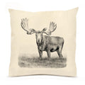 Woodlands Moose in Field Pillow (18x18)