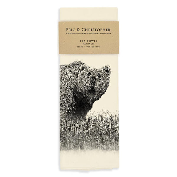 Woodland Bear in Field Tea Towel