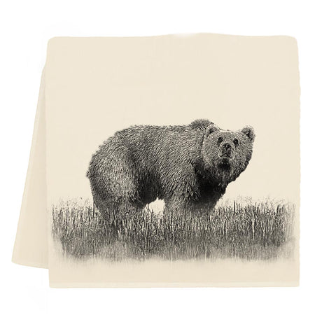 Woodland Bear in Field Tea Towel