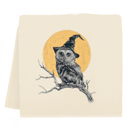 Harvest Owl Tea Towel (Owl with Moon)