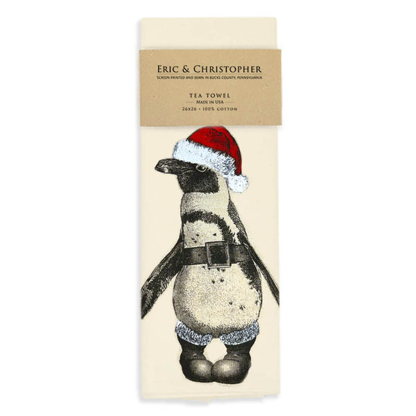 Santa Penguin Tea Towel