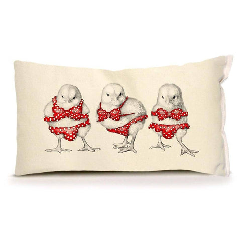 Bikini Chicks Small Pillow