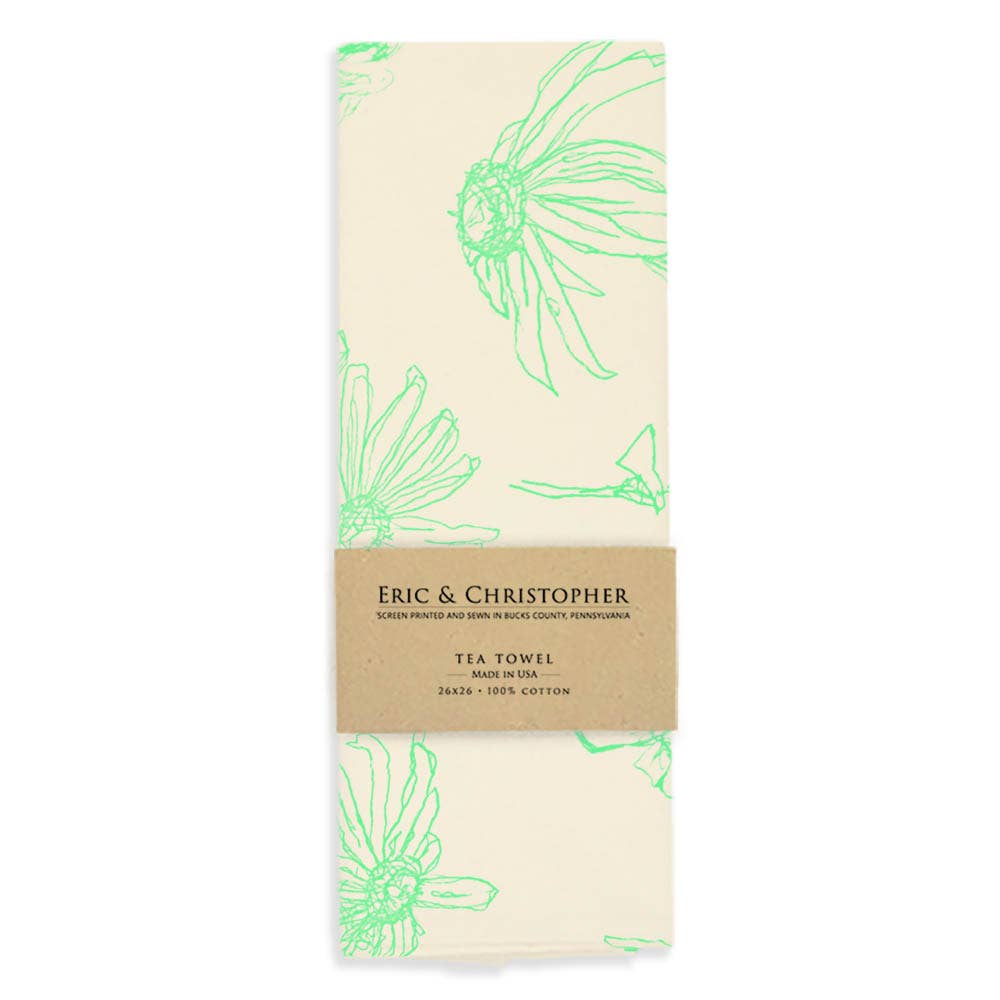 Floral Tea Towel (Seafoam Green Color)