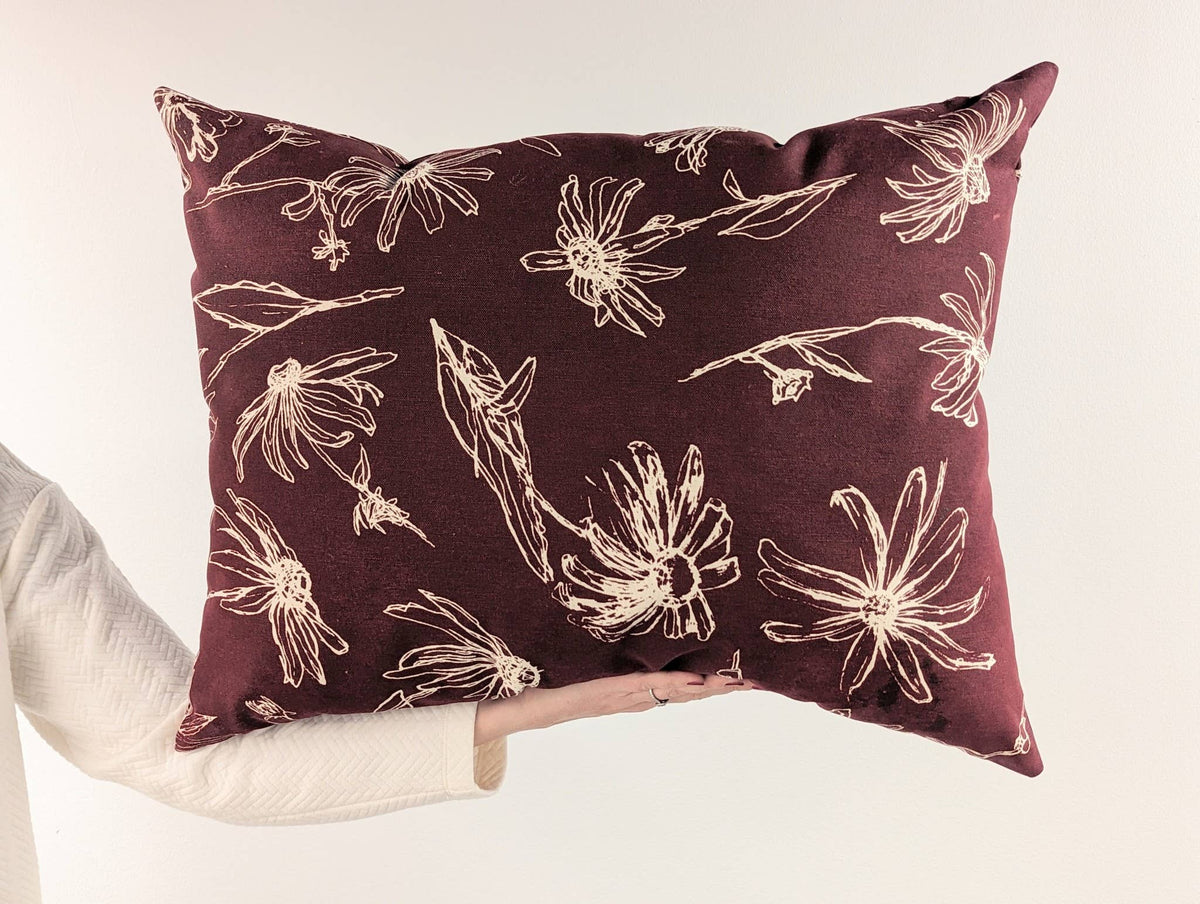 Large Spring Pillow - Burgundy Merlot