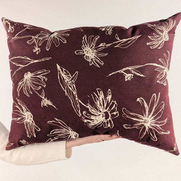 Large Spring Pillow - Burgundy Merlot