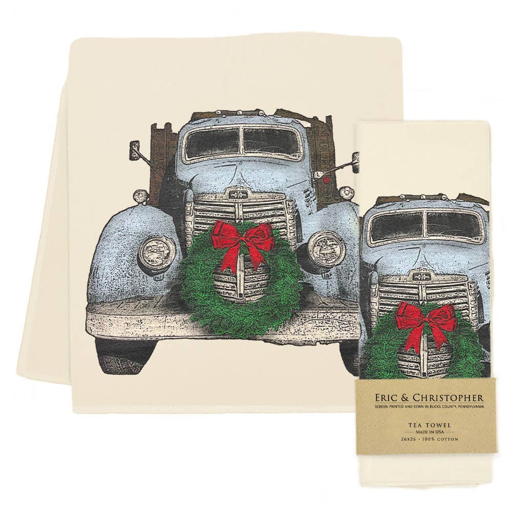 Vintage Farm Truck Tea Towel