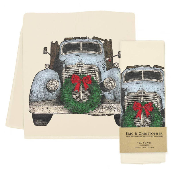 Vintage Farm Truck Tea Towel