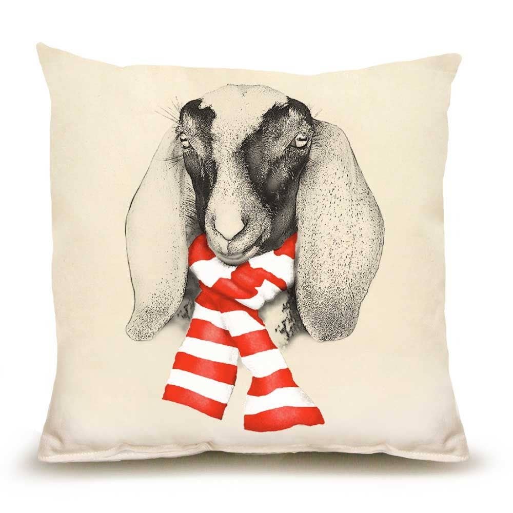 Goat with Scarf Medium Pillow