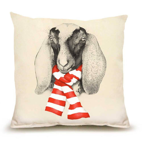 Goat with Scarf Medium Pillow