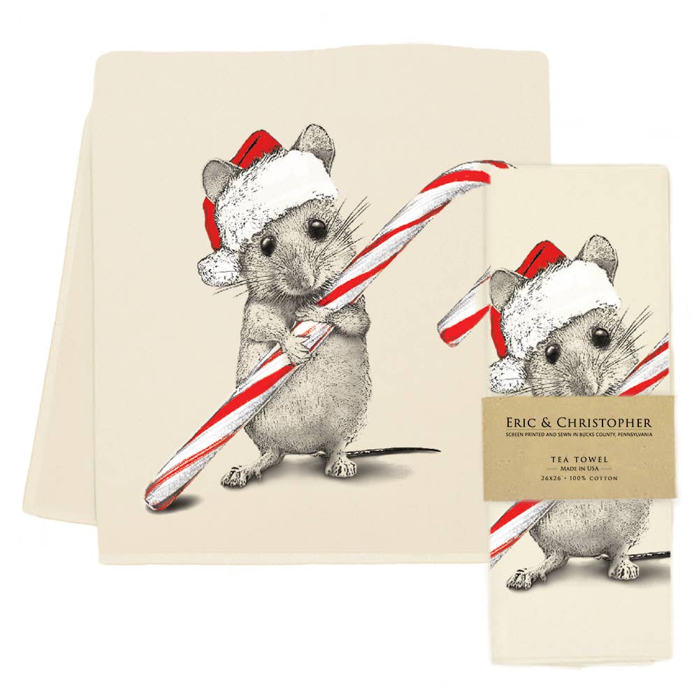 Christmas Mouse 2 Tea Towel