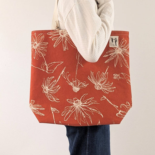 Black Eyed Susan Large Tote (Orange Peel)