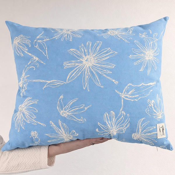 NEW Large Black Eyed Susan Pillow (Coastal Blue)