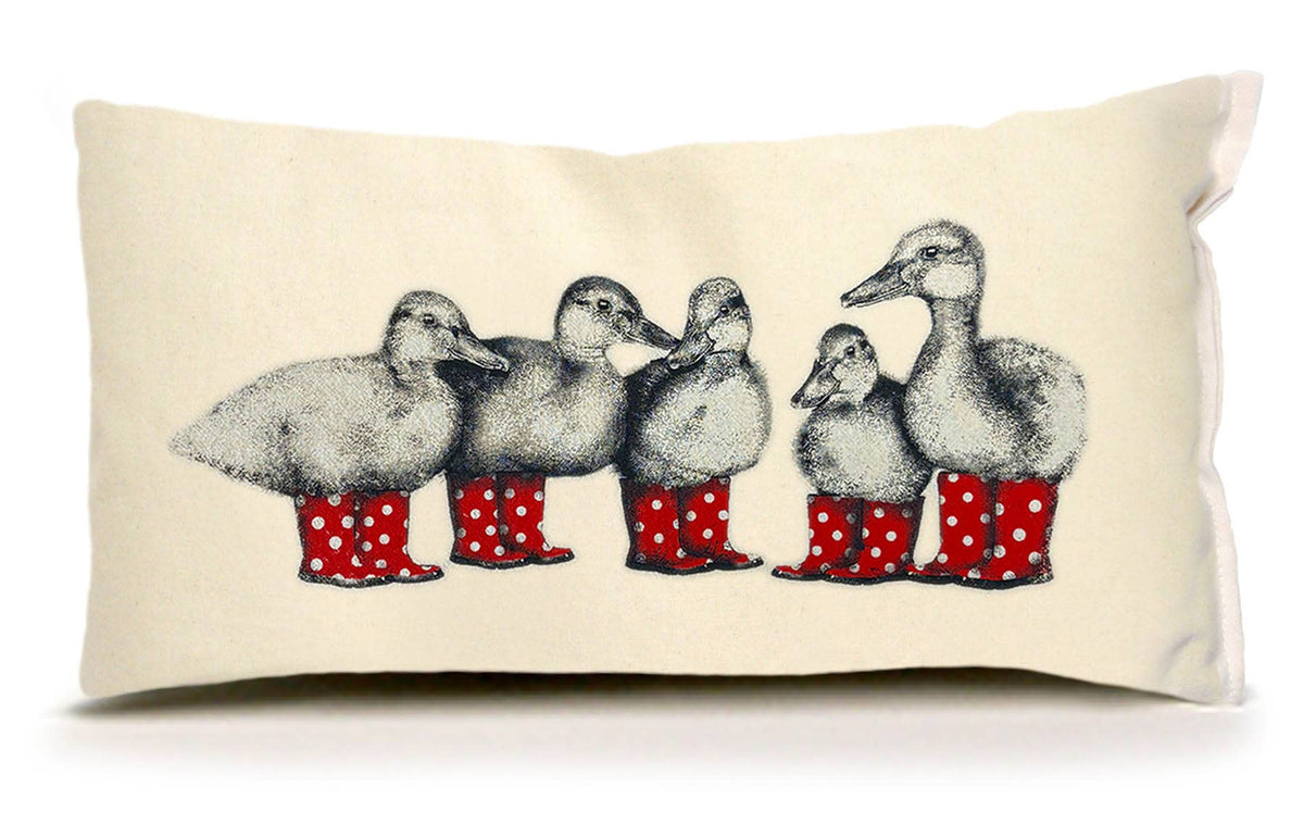 Duck with Red Boots Small Pillow