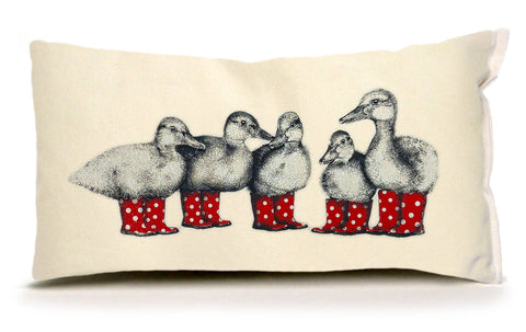 Duck with Red Boots Small Pillow