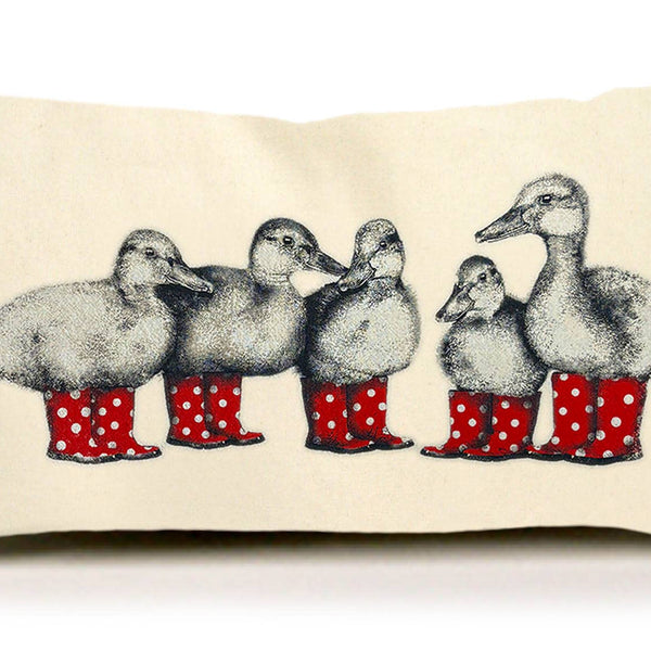 Duck with Red Boots Small Pillow
