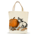 Harvest Kitten with Pumpkin Small Tote