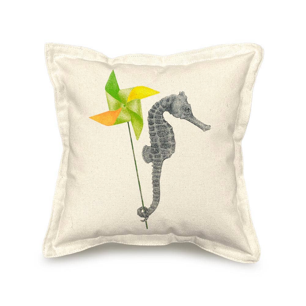 "Gambol Azimuth" Long Snout Seahorse 12 x 12 Pillow