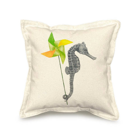 "Gambol Azimuth" Long Snout Seahorse 12 x 12 Pillow