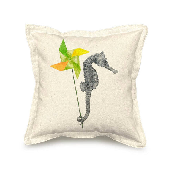 "Gambol Azimuth" Long Snout Seahorse 12 x 12 Pillow