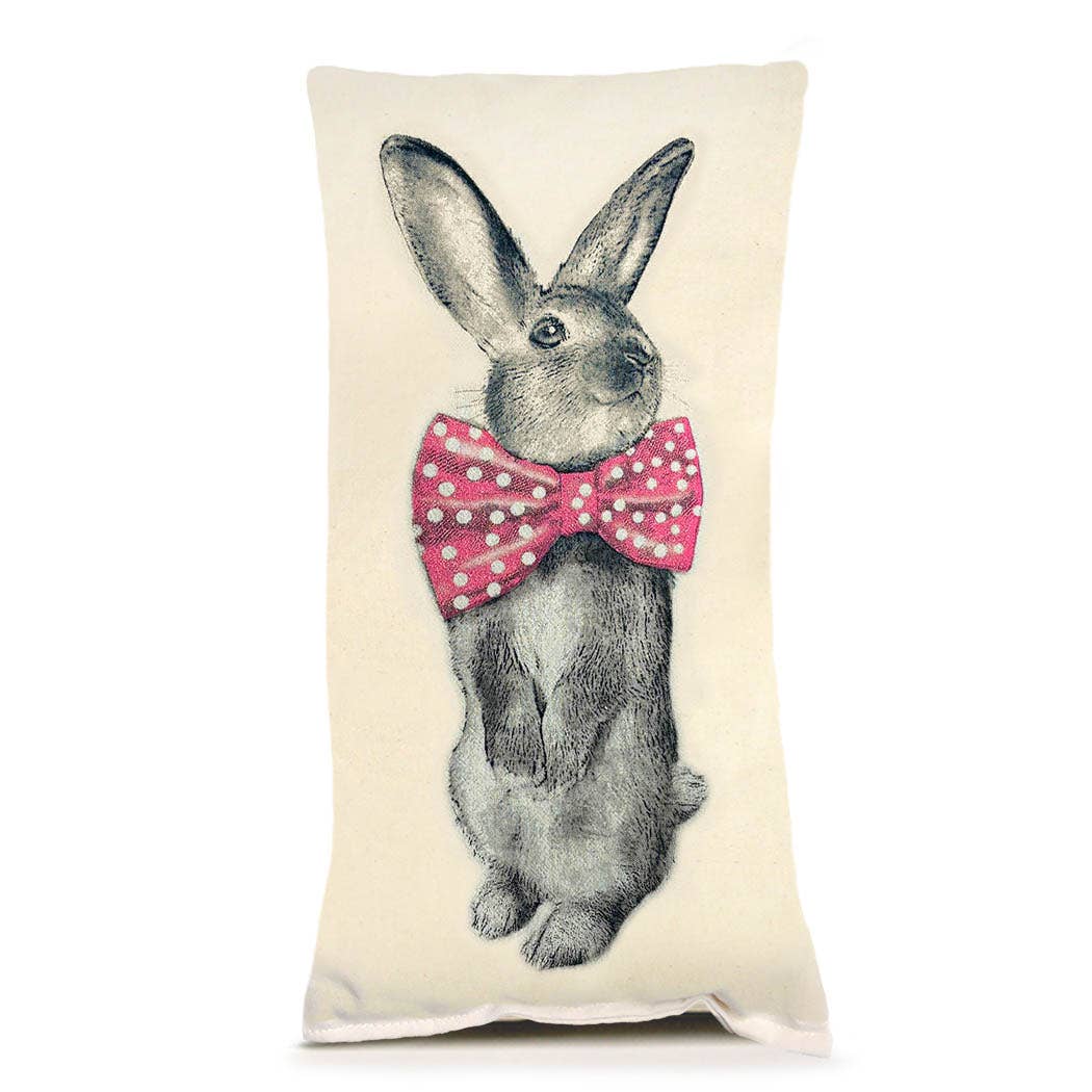 Bunny Bowtie Pillow - Pink