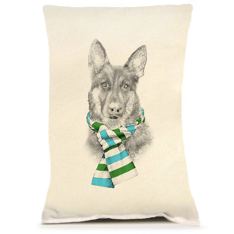 German Shepherd with Scarf 12 x 18 pillow