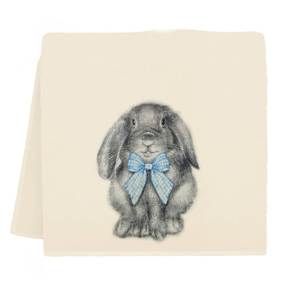 Easter Bunny with Gingham Bow Tea Towel