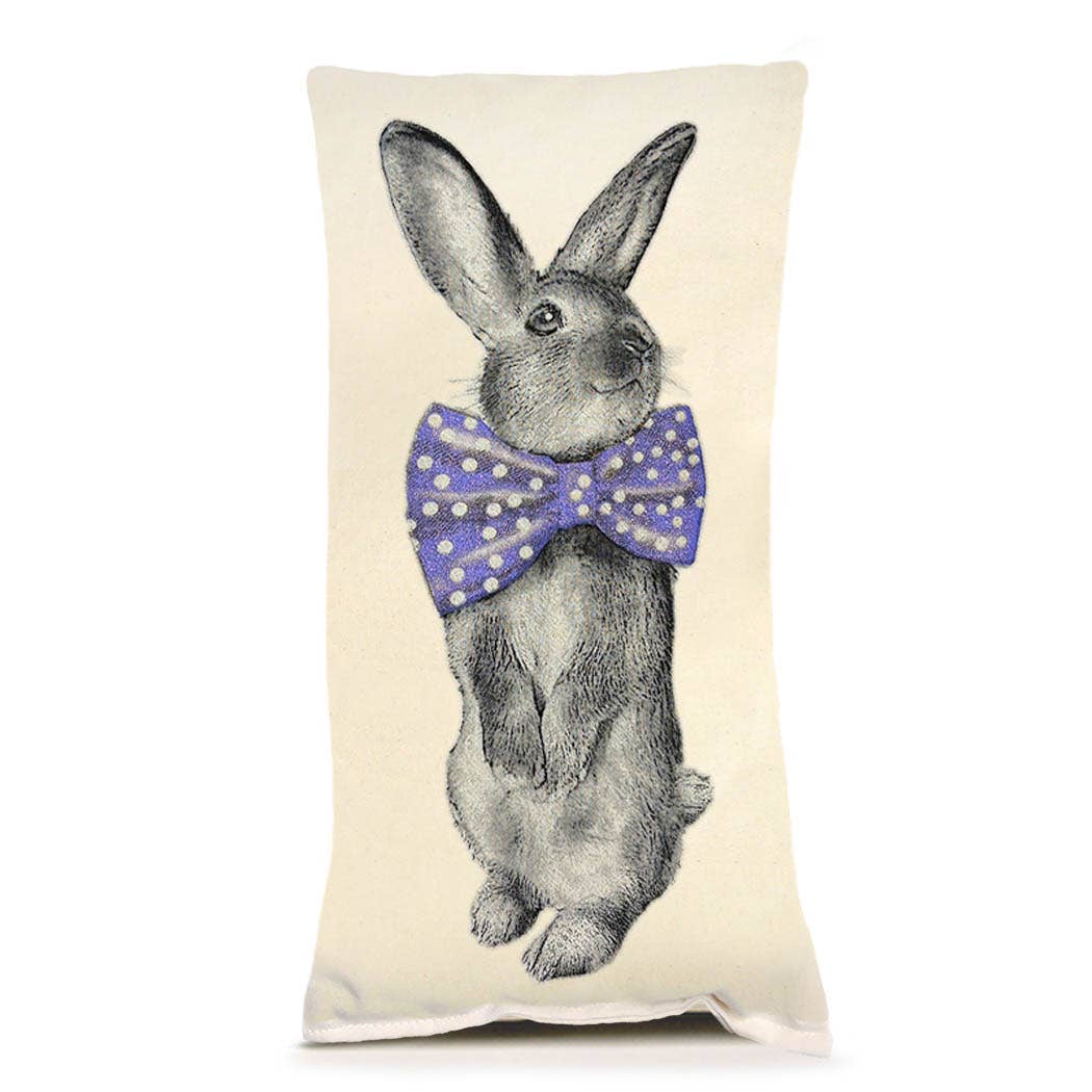 Bunny Bowtie Pillow - Purple
