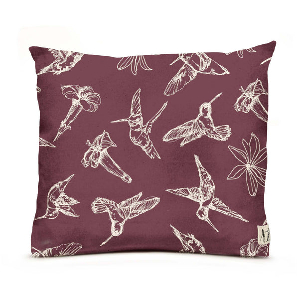 NEW Large Hummingbird Pillow (Merlot)