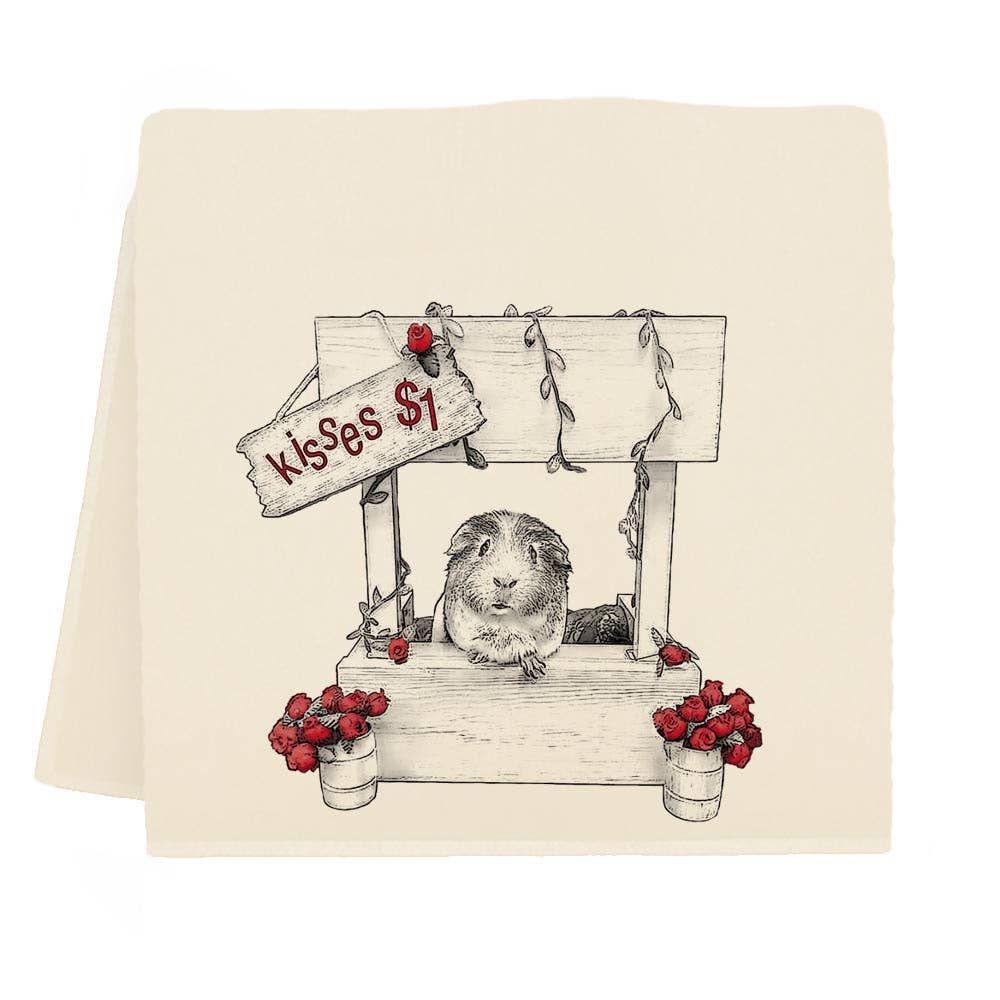 Valentine's Day - Kisses Tea Towel