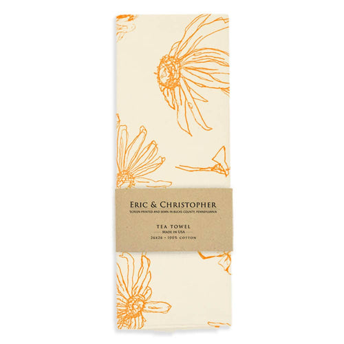 Floral Tea Towel (Sunshine Yellow Color)