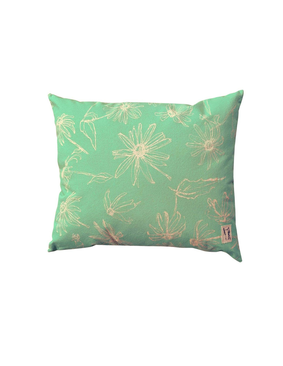 NEW Large Black Eyed Susan Pillow (Seafoam Green)