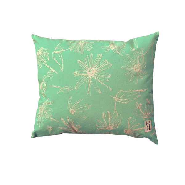 NEW Large Black Eyed Susan Pillow (Seafoam Green)