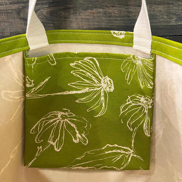 Black Eyed Susan Large Tote (Key Lime Green)