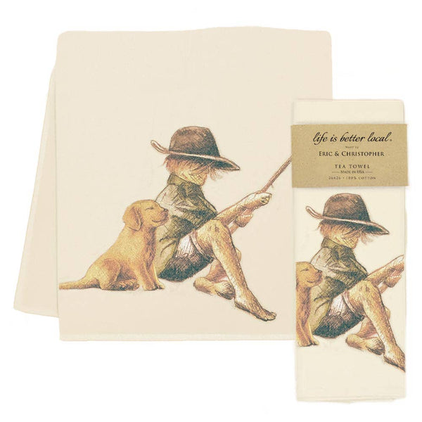 Best Friends Fishing Tea Towel