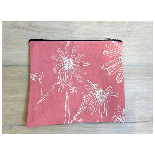 Coral Pink Zippered Pouch