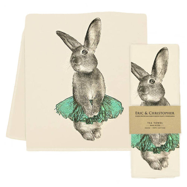 Bunny Tutu Tea Towel - Blue