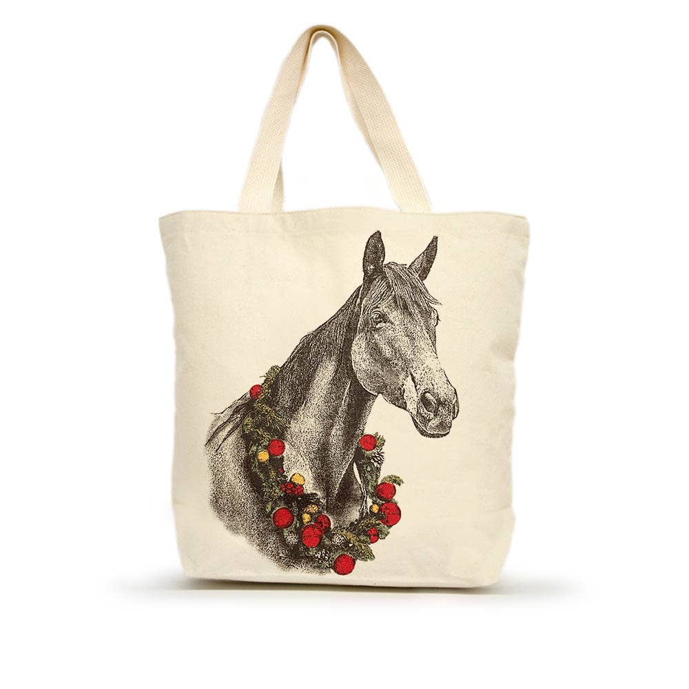 Horse with Wreath Medium Tote