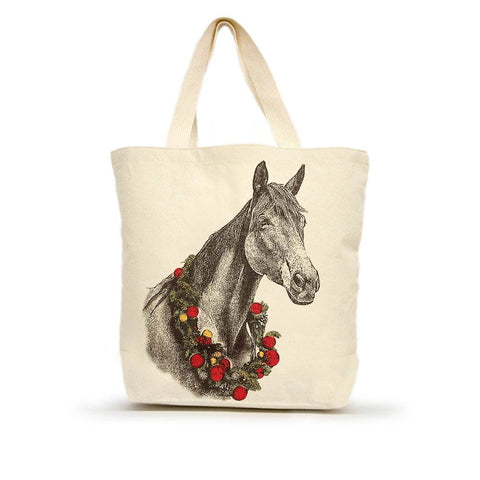 Horse with Wreath Medium Tote