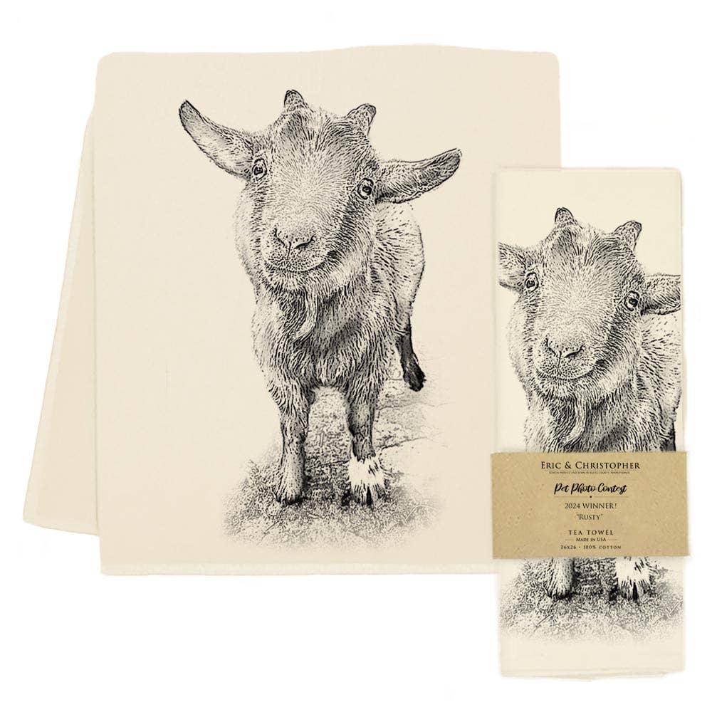 Goat Tea Towel - "Rusty"