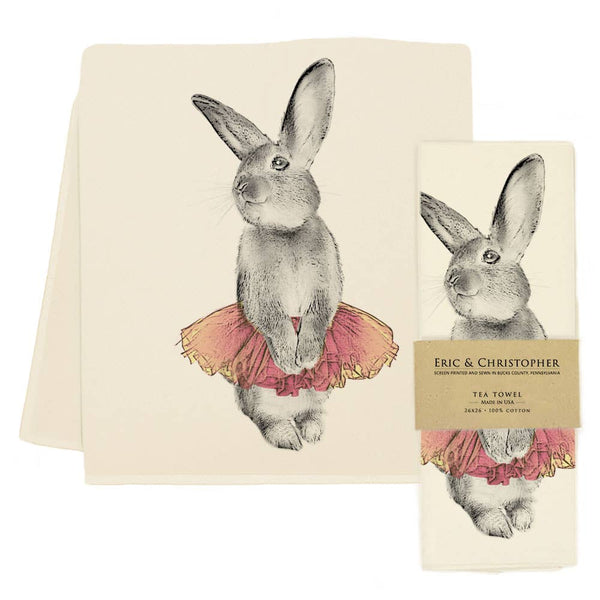 Bunny Tutu Tea Towel - Pink