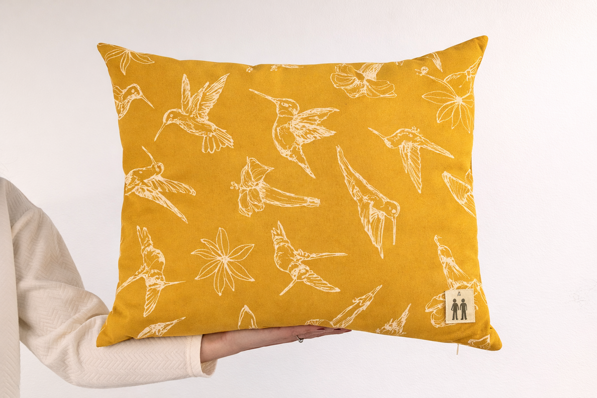 NEW Large Hummingbird Pillow (Sunshine Yellow)