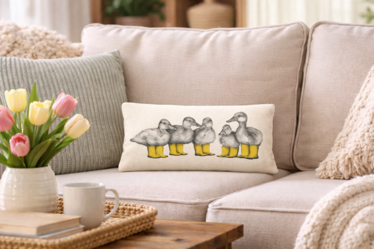 Duck with Boots 2 Small Pillow
