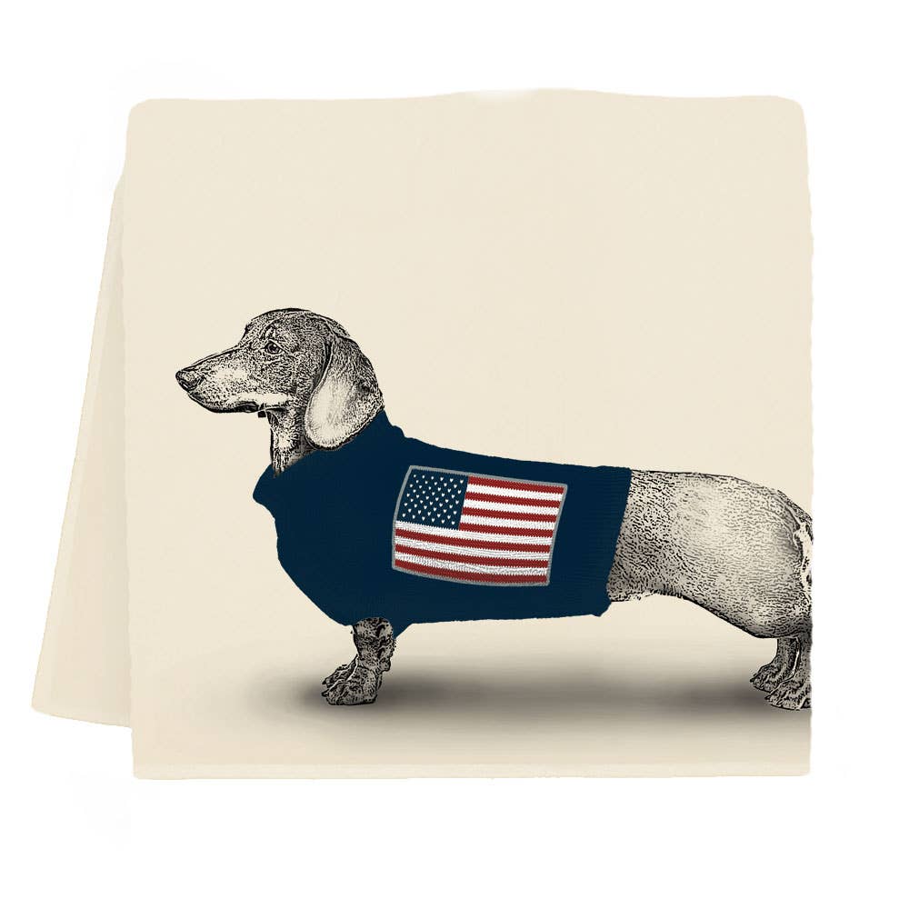 Americana Dachshund Tea Towel