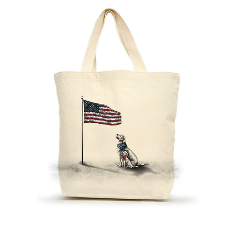 Dogs with Flag Medium Tote