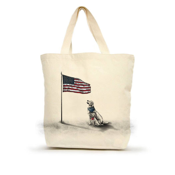 Dogs with Flag Medium Tote